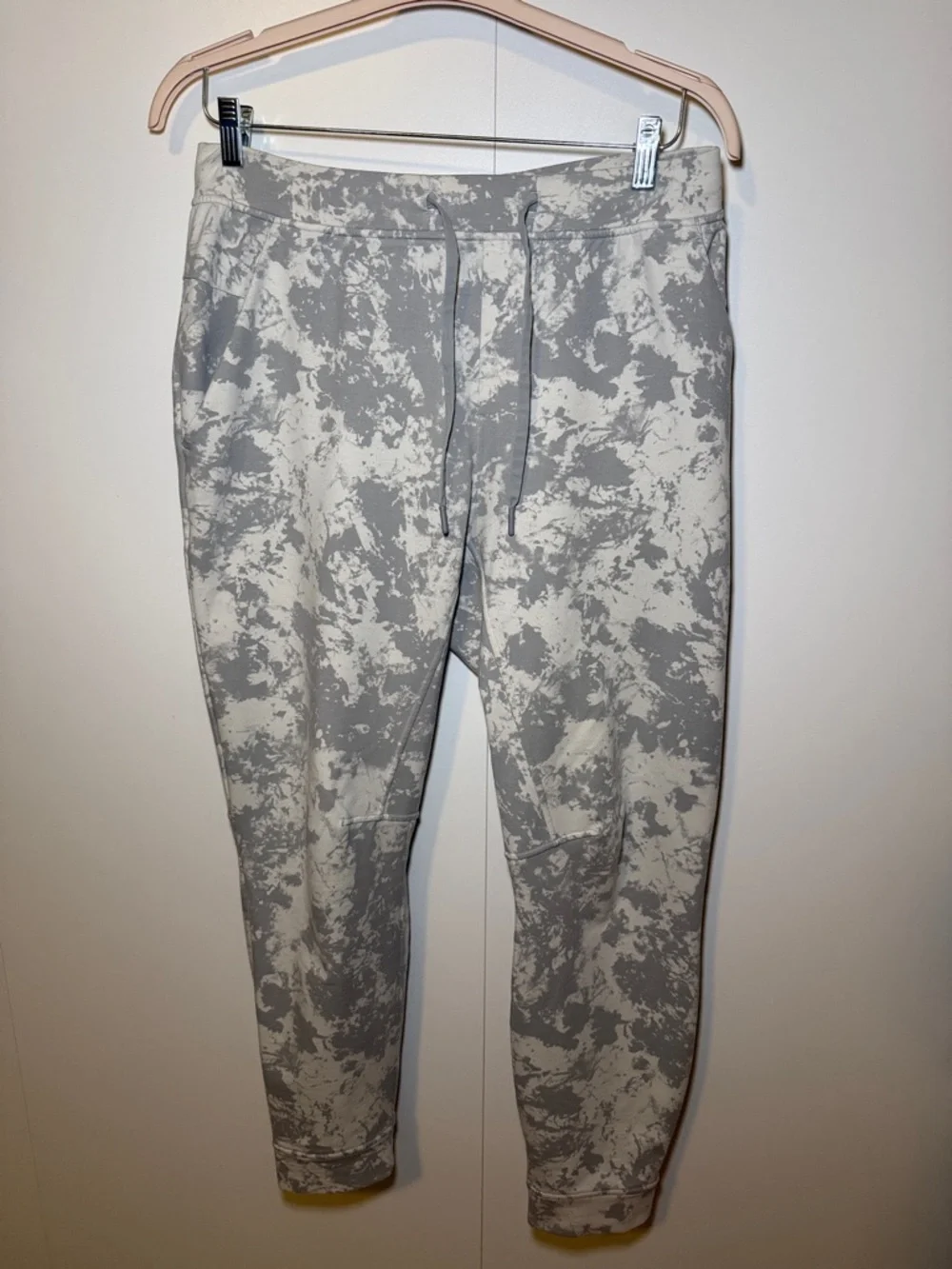 Lululemon Men's City Sweat Gray & White Marble Jogger Pants - Drawstring Waist - Picture 1 of 1